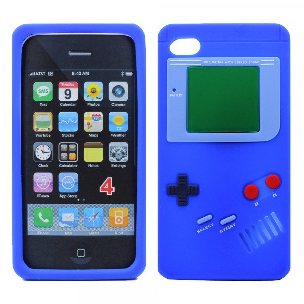 Wholesale iPhone 4 4S 3D Gameboy Case (Blue)